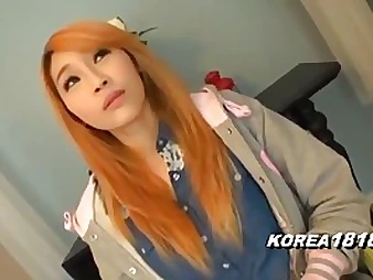 Korean sweetie-pie with orange hair is twisted upon become a porn industry star, object of she loves upon get penetrated