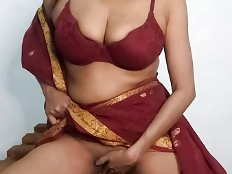Observe this super-fucking-hot Indian maid get off with Saree sugary-sweet fuckbox with Ginormous Bra-stuffers