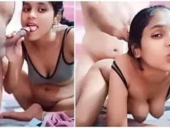 Desi cutie Riya Bhabh1 takes a firm pummeling after gargling her neighbor's thong snake