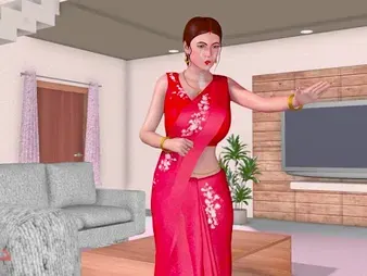 Indian schoolteacher Pyasi Bhabi gets her beaver and donk opened up by Devar's BIG BLACK COCK in a 3-dimensional toon