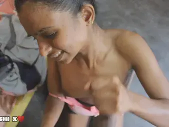 Indian teenage with a taut body gets her cooter plumbed by a monstrous pecker and ginormous man boner