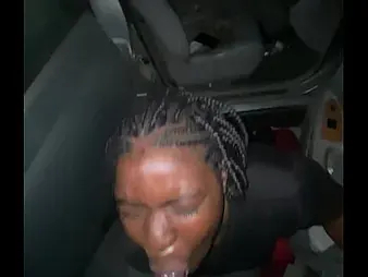 Meaty and gormless teenage with a large ass romps a Beamy Dark-skinned Blarney in public with their way powdery figure