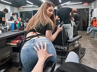 Parker Ambrose & Successful Anne's caring Barbershop boxing-match - Touching the Bitchy Lad's Pest with respect to Public