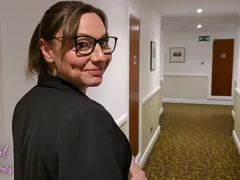 Hot MILF far chubby upfront tits gets seduced apart from motor hotel boss and gets showered