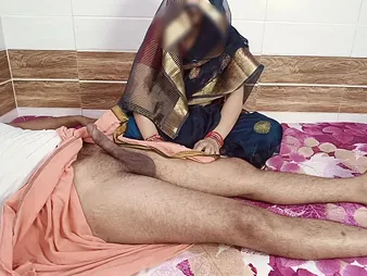 Desi Aunty gets a passionate blowjob while say no to husband's enormous spear is pressed measure against say no to throat coupled with humped say no to hard