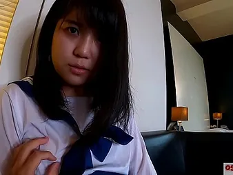 Mao Saka, a young and inexperienced Asian, gets fingered and toyed to climax
